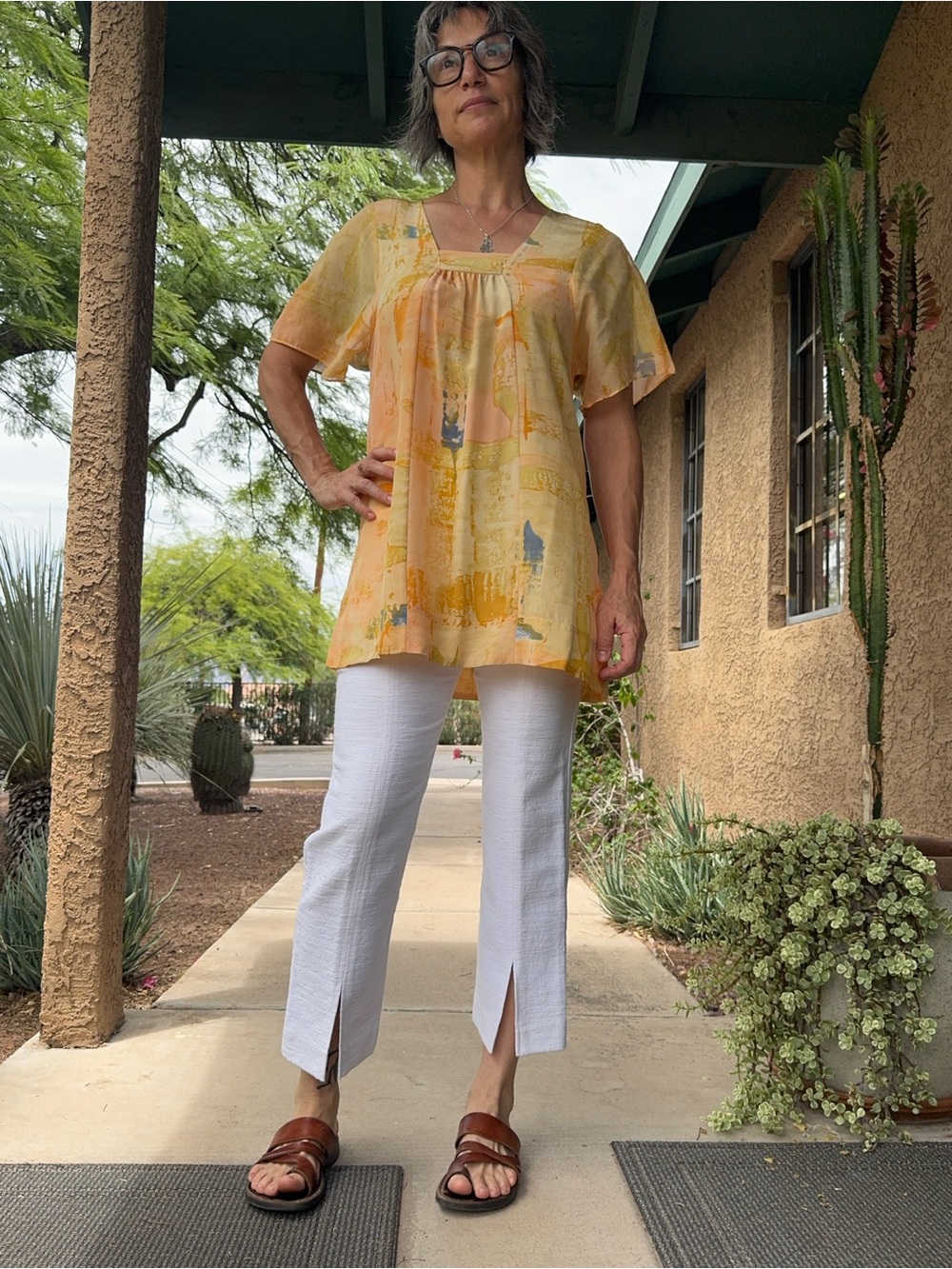 Maeve anthropologie silk and cotton watercolor tunic/mini dress size 2